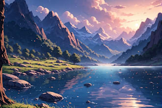 make professional anime background and environment art
