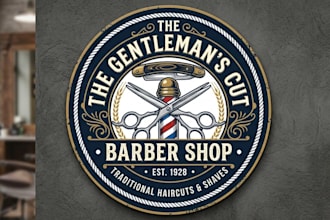 do modern retro vintage barber shop hair stylist salon logo
