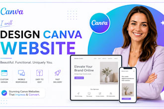design canva website, canva landing page and canva portfolio website