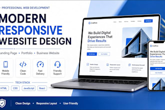 create a modern responsive website using HTML CSS javascript react