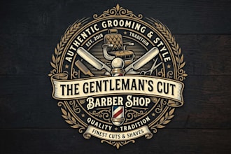 create a clean barber shop logo
