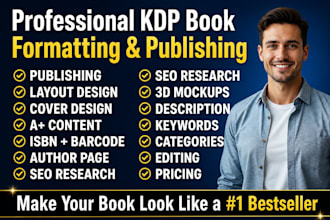do book formatting, kdp book publishing, paper back, kindle ebook formatting