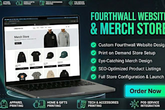 build converting fourth wall website, fourthwall merch store setup forthwall pod