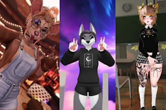 custom vrchat furry avatar furry nsfw fursona vr character anime avatar 3d model