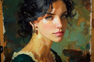 make artistic oil painting on oil art