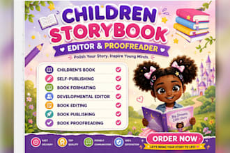 proofread and edit children story book, animal stories kids picture book