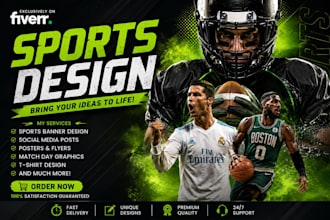 design professional sports graphics, posters, and social media