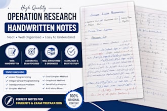 solve operations research problems and provide handwritten