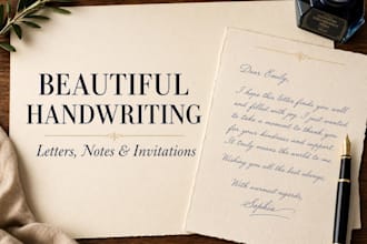 write your letters, study material, in beautiful handwriting