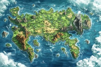 do fantasy map illustration for map