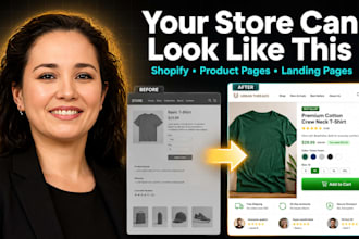 shopify design, product page, landing page, ecommerce UI, conversion focused
