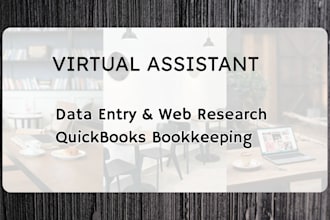 be your virtual assistant for data entry and quick books bookkeeping