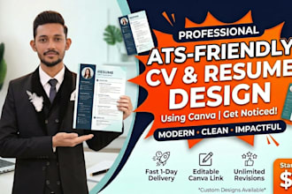 design professional CV and resume in canva ats friendly