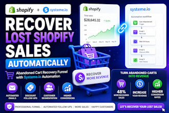 shopify abandoned cart recovery funnel systeme io automation