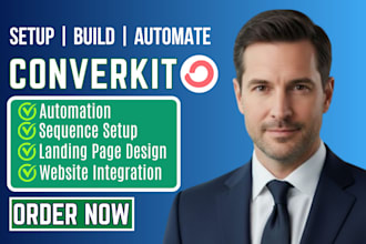 setup convertkit newsletter, design landing page, lead magnet kit email sequence