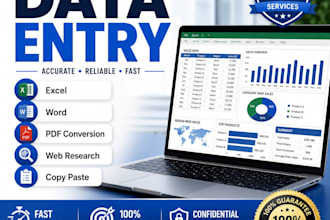 do data entry, copy paste, typing, pdf to excel, lead generation,