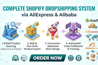 shopify dropshipping website build aliexpress alibaba shopify dropshipping store