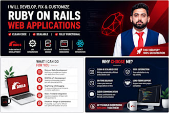 develop, fix, and customize ruby on rails web applications