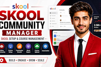 setup skool online community skool course creation skool automation management