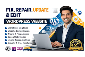 fix, repair, update and edit wordpress website