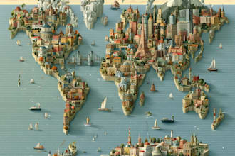amazing funny flat look map for your wish