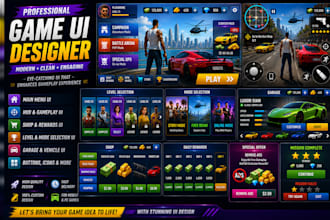 create professional mobile game UI for unity games
