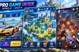 design mobile game UI UX for unity games