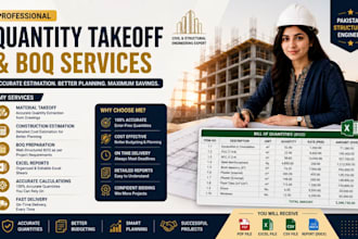 do construction quantity takeoff, material takeoff, and boq