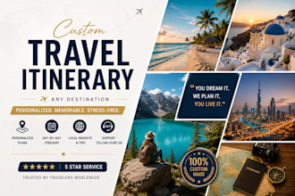 create detailed custom travel itinerary for any trip destination