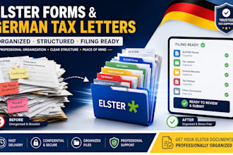 prepare and organize elster forms and german  tax letters professionally