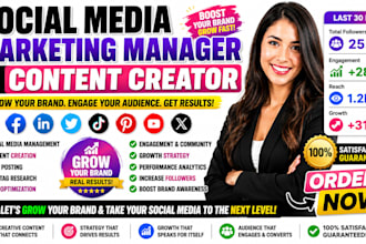 social media marketing manager social media content creator, social media growth
