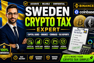 prepare sweden crypto tax, capital gains, binance, coinbase, tax reports