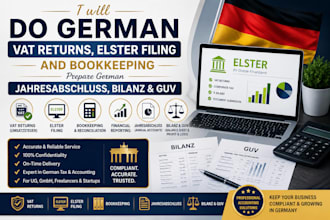 do german vat returns, elster filing, bookkeeping, jahresabschluss, bilanz, guv