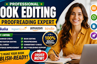 do professional book editing, grammar check, punctuation and spell check