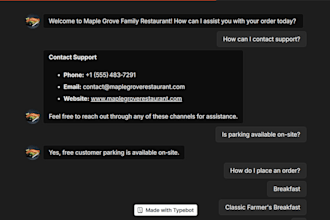 build a customer support and reservation bot for your café or restaurant