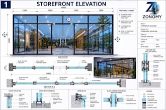 create professional storefront and curtain wall shop drawings
