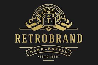 vintage hand lettering hipster tattoo and victorian logo design