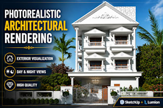 render realistic house exterior elevations from your model