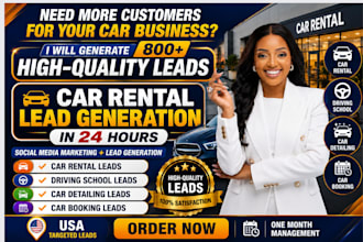car rental leads, driving school leads, car detailing leads car booking leads
