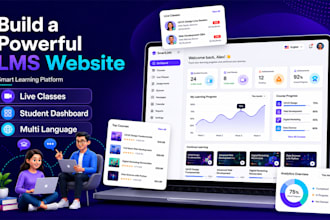 develop lms website, elearning website, education website