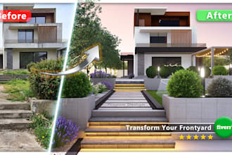 design and render your front yard landscape and curb appeal