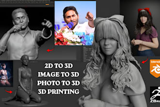 convert 2d image to 3d model stl file character figurine for 3d printing