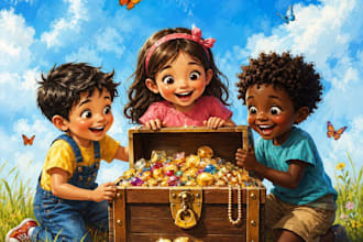 create stunning ai children book illustration mid journey