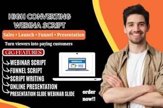 write a high converting webinar script sales webinar and presentation