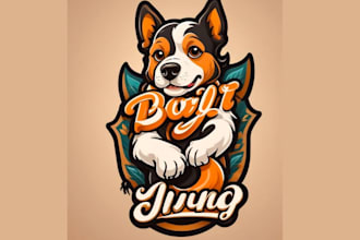 design japanese dog unique style mascot logo design service