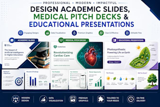 design and redesign academic slides medical pitch decks educational presentation