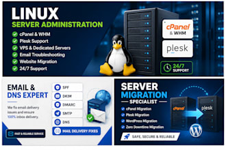 fix linux server, cpanel, plesk, email and hosting issues