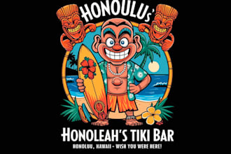 make awesome unique tiki ber mascot logo design with company