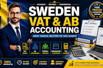 provide sweden vat, ab accounting, payroll, bookkeeping, tax planning
