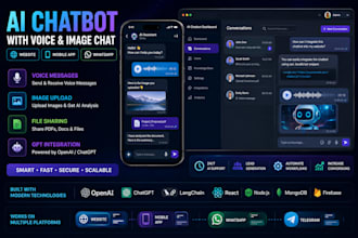 create ai chatbot with voice image chat for website and mobile app